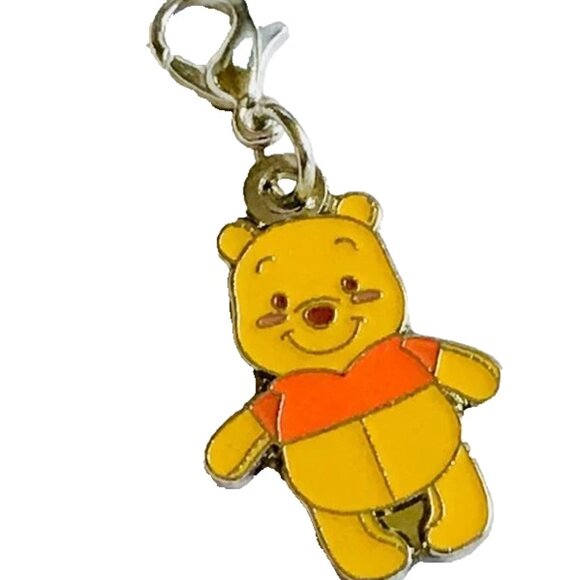 Vintage Disney Winnie the Pooh Bear Clip On Charm Zipper Pull Purse Bag Signed - Picture 4 of 11